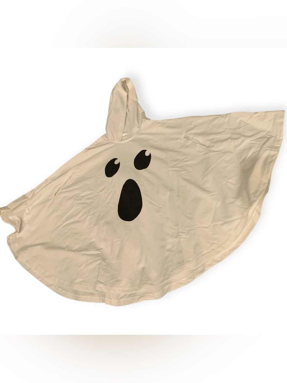 Kids Ghost Hooded Costume Poncho - White